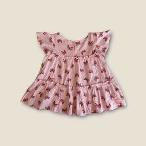Girls Cat & Jack Pink Rainbow Butterflies Swing Top Sz 7/8 NWT